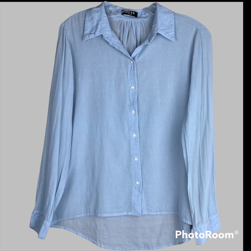 OTTE Blue 100% Cotton Blouse Size S